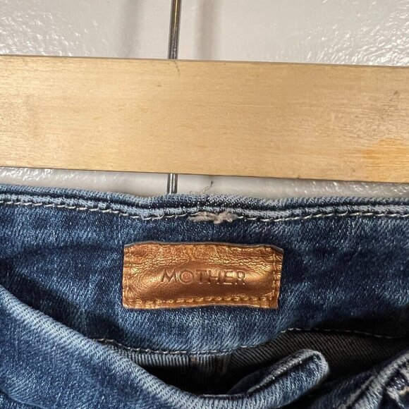 Mother High Waisted Looker Jeans Size 25 Teaming Up Dark Wash Skinny Leg Denim - Picture 3 of 11